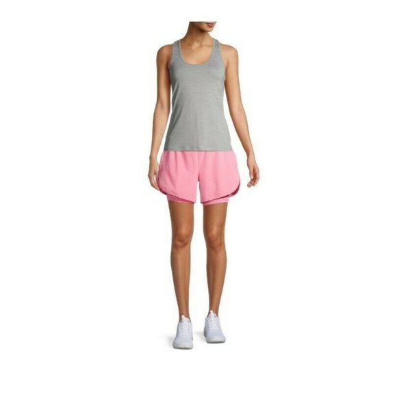 New Womens XXL (20) 5" inseam Pink Pull On Running Shorts with Bike Liner - Picture 3 of 4